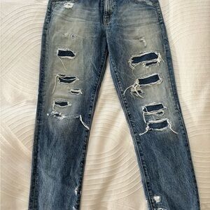 AG “ex-boyfriend” Distressed Blue denim. Size 26. Perfect Condition.
